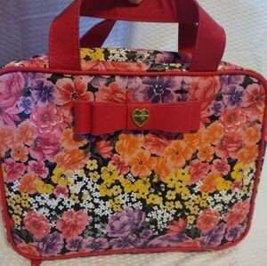 Betsey Johnson Floral Women's Travel Bag with Red Accents